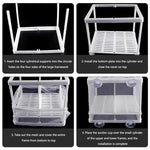 Qpets® Fish Breeding Box Isolation for Betta with Suction Cups Divider Small Aquarium Tank Nylon Mesh DIY Assembling Fry Hatchery Net Breeder 16x14x15CM 3 PCS