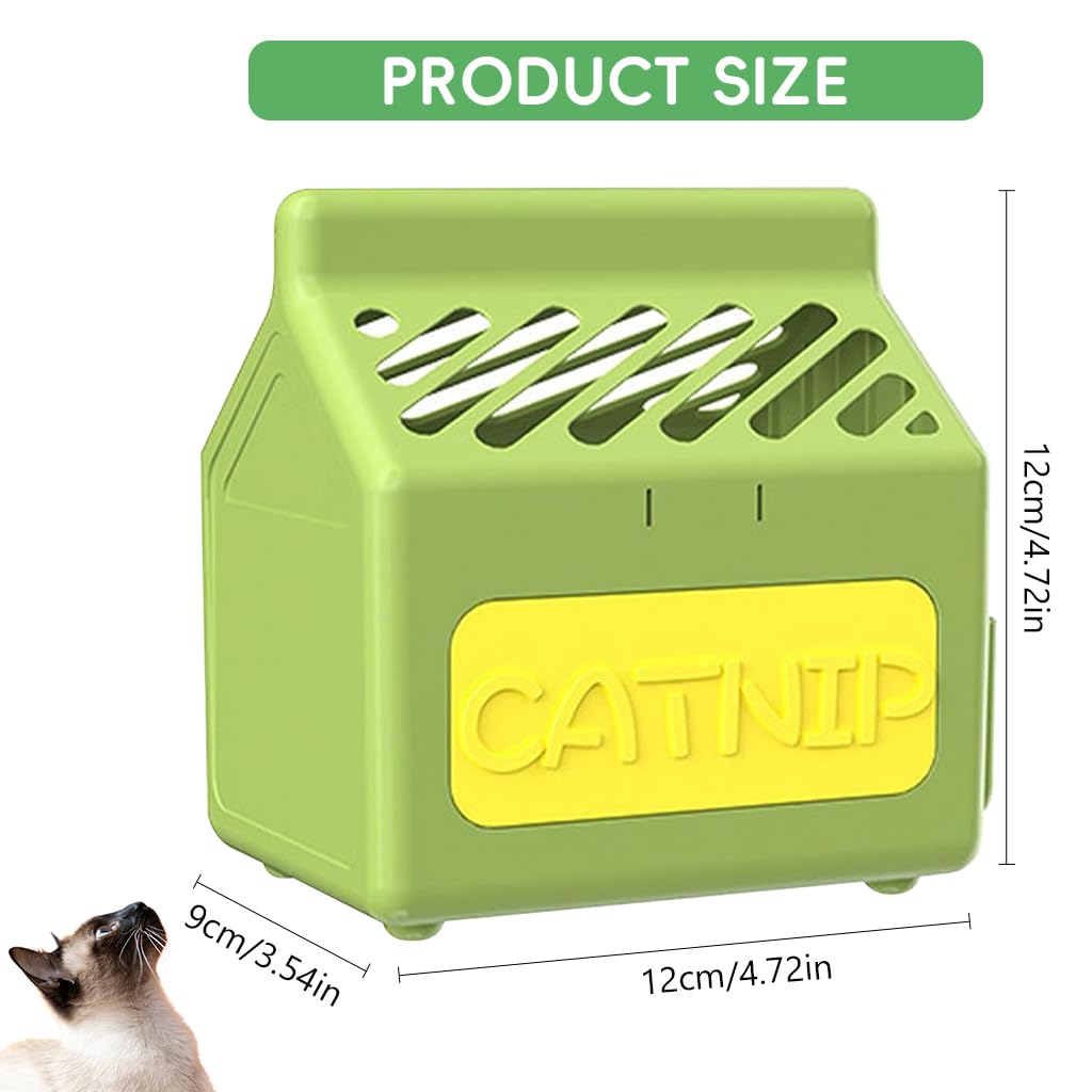 Qpets Cat Grass Planting Box for Catnip Featuring Cartoon Milk Box Design 12x9x12cm 2pcs