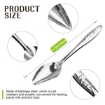 Qpets Hand Feeding Spoons for Baby Birds with 4.72 in Narrow Tip Stainless Steel Design | 2 Spoon Set