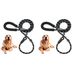 Qpets Dog Leash for Walking and Training featuring Double Lock Buckle 5.58 ft Nylon Rope | Reflective and Padded Handle