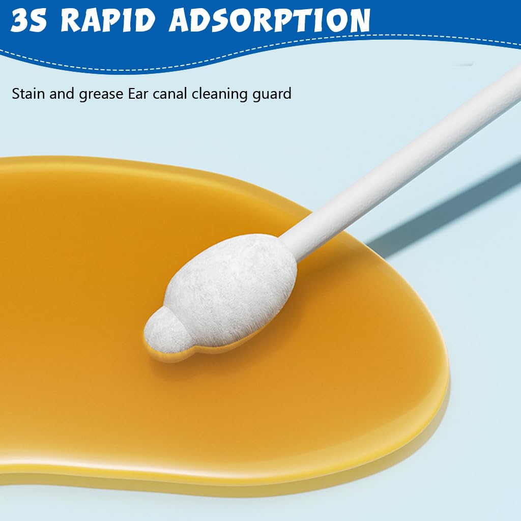 Qpets Pet Ear Cleaning Buds for Cats and Dogs with Dual Gourd Heads 56 pcs Cotton Swabs | Safe Ear Hygiene