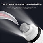 Qpets Electric Nail Trimmer for Pets with Dual LED Light and Adjustable Speed | USB Rechargeable 2000mAh Grinder