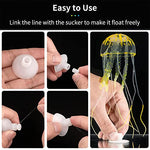 Qpets® 6PCS Fluorescence Jellyfish Ornament Decoration for Aquarium Fish Tank Artificial Silicone Decor Floating Accessories