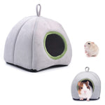 Qpets Hamster Bed for Small Pets with Soft Plush Hideout Design | Washable Grey 1 pcs
