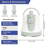 Qpets Aquarium Water Pump for Fish Tanks with 25W Motor 1500L/H Flow | Adjustable Filtration System