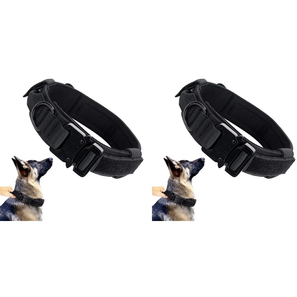 Qpets Dogs Collar for Large Breeds with Quick Release Metal Buckle 43‑52cm | Adjustable Nylon Training Design