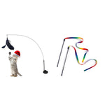 Qpets Cat Toys for Interactive Play featuring Fiberglass Wand with Bell & Feather Teaser