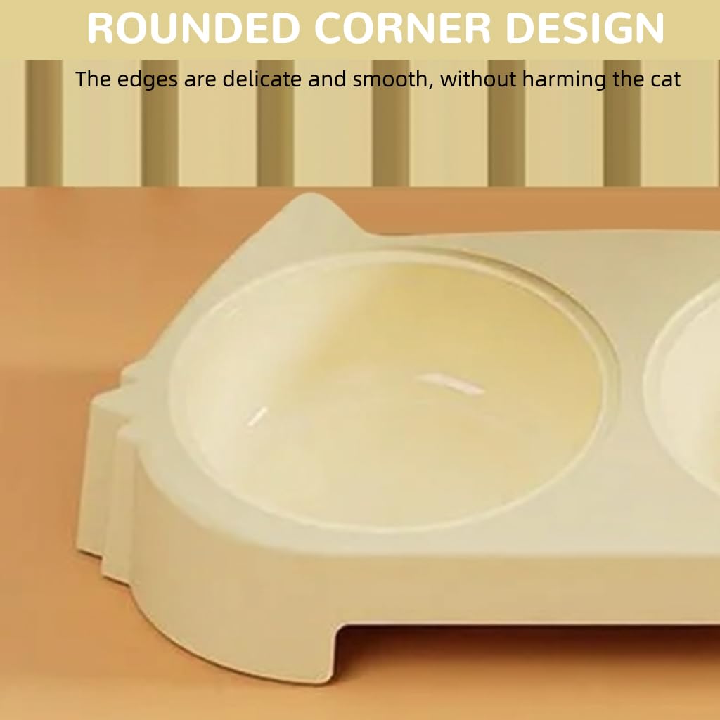 Qpets Dog Food Bowl for Cats and Puppies with 2 in 1 Feeding Design and Non Slip Base