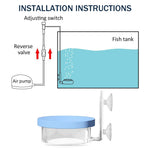 Qpets Air Stone for Aquarium with 8.5cm Alumina Disk and Dual Suction Cup | Adjustable Air Flow Valve