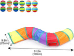 Qpets Cat Interactive Toys Set for Kittens with Teaser Wands and Feather Worms | Collapsible Tunnel Tube for Indoor and Outdoor Play