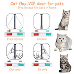 Qpets® Cat Door 4 Way Locking Pet Door for Small Dog Indoor House Flap Flexible in Out Lockable One Way Two Size L 2 PCS