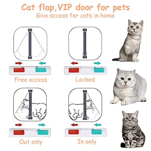 Qpets® Large Cat Door 4 Way Locking Pet Door for Small Dog Indoor Pet House Flap Flexible in Out Lockable One Way Two 28 x 25 x 5.5CM 3 PCS