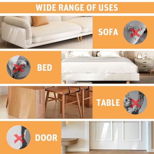 Qpets® Cat Scratcher Pad Clear PVC Cuttable Furniture Protector Self-Adhesive Sticker Scratching Mat for Wall Cabinet Couch Floor 45x100cm 2PCS