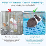 Qpets® 2Pcs Rabbit Cage Mat 9.8"x13.5", Hollow Plastic Small Animal Mat with 8 Clips, Dry & Hygienic Reusable Liner for Rabbit, Guinea Pig, Hamster, Easy to Clean, Anti-Accumulation Design