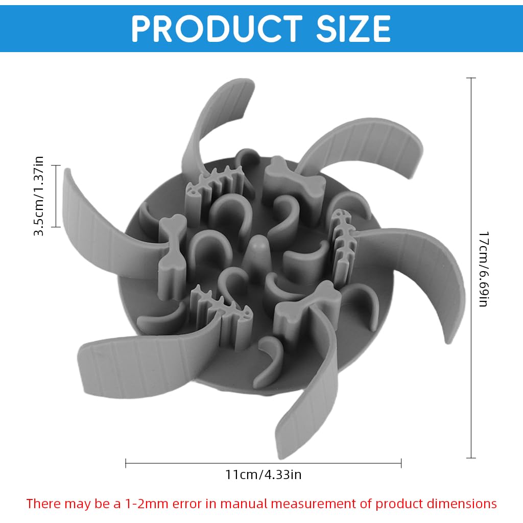 Qpets Slow Feeder Insert for Dogs and Cats with Puzzle Design and 4.3 in Fit | Food Grade Silicone