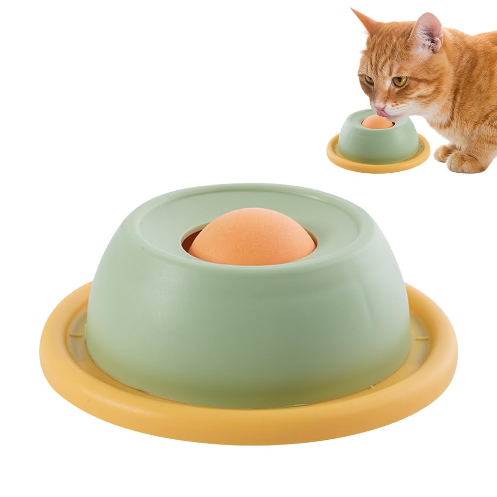 Qpets Cat Treats Slow Feeder for Interactive Licking Play with Detachable Food Grade Plate