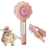 Qpets® Cat Hair Brush, Sprayer Dog Brush, Dog Comb Cat Comb, Pet Grooming Brush Shedding Hair Brush with Long Handle, Manual Water Addition Pet Hair Brush for Dogs Cats, Pink