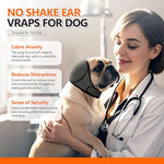 Qpets® Dog Ear Protectors Calming Ears Cover Muff with Adjustable Chin Strap Anxiety Relief Headwear Noise Reduction Protective for Eating Swimming Therapy L 2PCS
