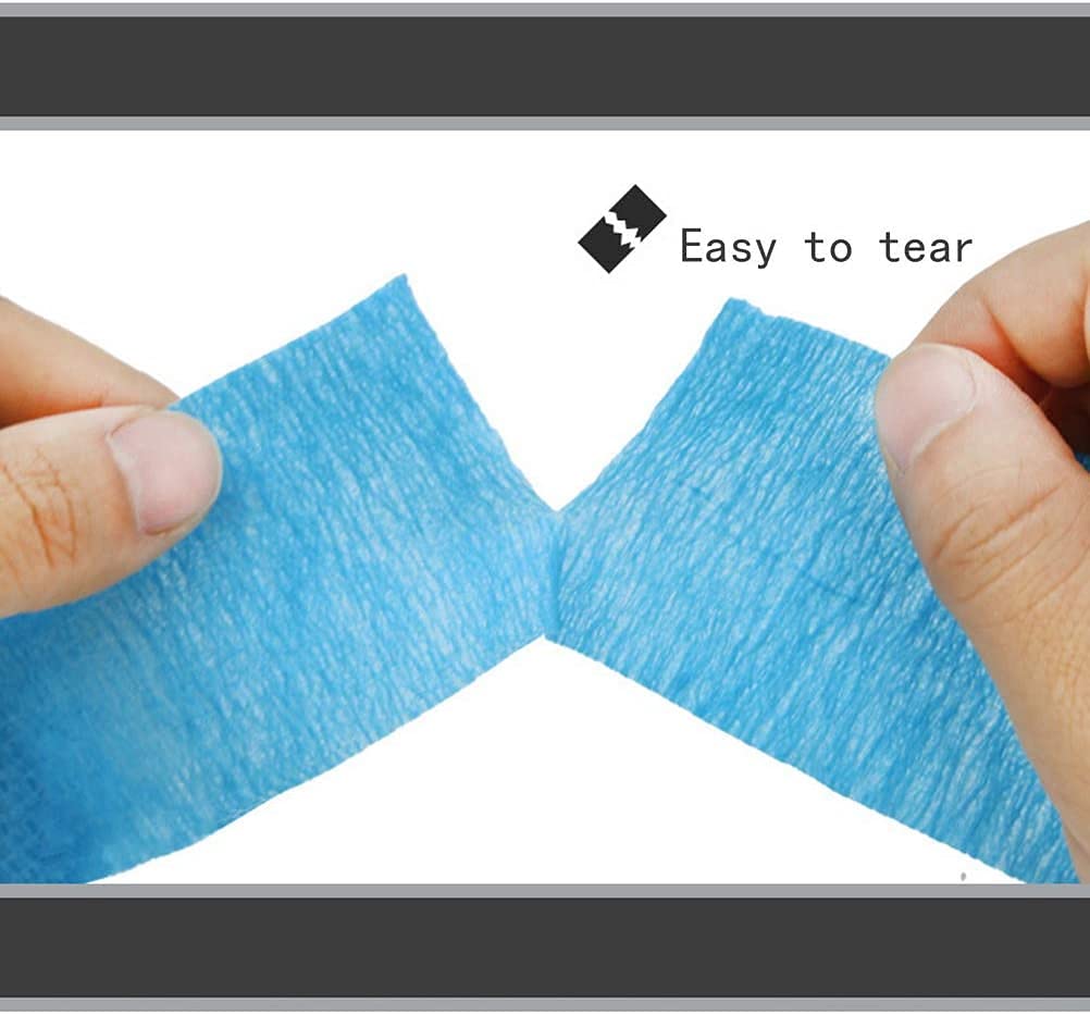 Qpets Self Adhesive Crepe Bandage Set for Finger and Tattoo Protection with Elastic Wrap | 9 Pcs Non Woven Fabric Rolls 2.5 cm x 4.5 m and 5 cm x 4.5 m