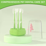 Qpets® Pet Toothbrushes Set of 3Pcs Cat Dog Silicone Toothbrushes with Storage Case Pet Multi-facets Dental Cleaning Brush Tongue Cleaning Scraper Prevents Plaque and Tartar Buildup