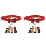 Qpets Cat Collar for Cats with Breakaway Buckle and Screw Fixed Bell Velvet Strap 36cm | 2 Pcs