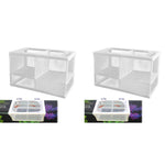 Qpets Aquarium Fish Breeding Box for Fry Protection with Suction Cups and Nylon Mesh 16x15x15.5cm 2PCS