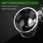 Qpets Aquatic Plant Glass Pot for Aquarium with Dual Suction Cups and Slanted Mouth | Clear Planter for Fish Tank Decor