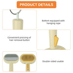 Qpets Dog Brush for Grooming with 60° Curved Bristles and Self Cleaning Slicker Head | Comfortable Grip for Cats and Dogs