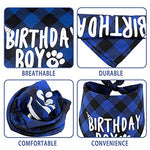 Qpets® Dog Gifts Hat for Birthday Cute Party Bandana Supplies Set Number Label Square Scarf and Doggie Blue Pack of 1 2PCS