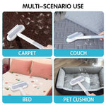 Qpets® Dog Hair Remover 3 In 1 Pet Lint Roller with 2 Integrated Cleaning Brushes Brush Dust Cleaning for Sofa Carpet Couch Clothing 3 PCS