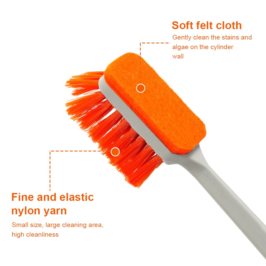 Qpets Aquarium Algae Cleaner for Small to Medium Tanks with Dual Head Brush & Felt Pad