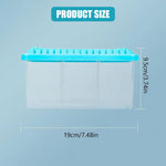 Qpets Mini Desk Fish Tank for Home or Office with 3 Layer Dividing Inserts and Air Lid | Clear Acrylic 9.5×19 cm