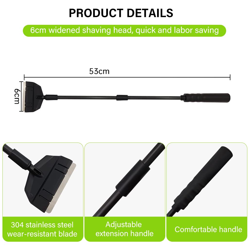 Qpets Aquarium Algae Scraper Set for Fish Tank Cleaning with 22 in Adjustable Handle and 5 Replace Blades