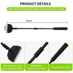 Qpets Aquarium Algae Scraper Set for Fish Tank Cleaning with 22 in Adjustable Handle and 5 Replace Blades