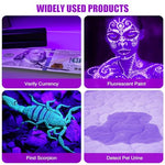 Qpets® 395NM UV Light Torch 12 LEDs UV Portable Flashlight Jade Appraisal Light Detector Lamp Also Used for Leak Pet Urine Bed Bug Scorpion Hotel Inspection Dry Stain X3