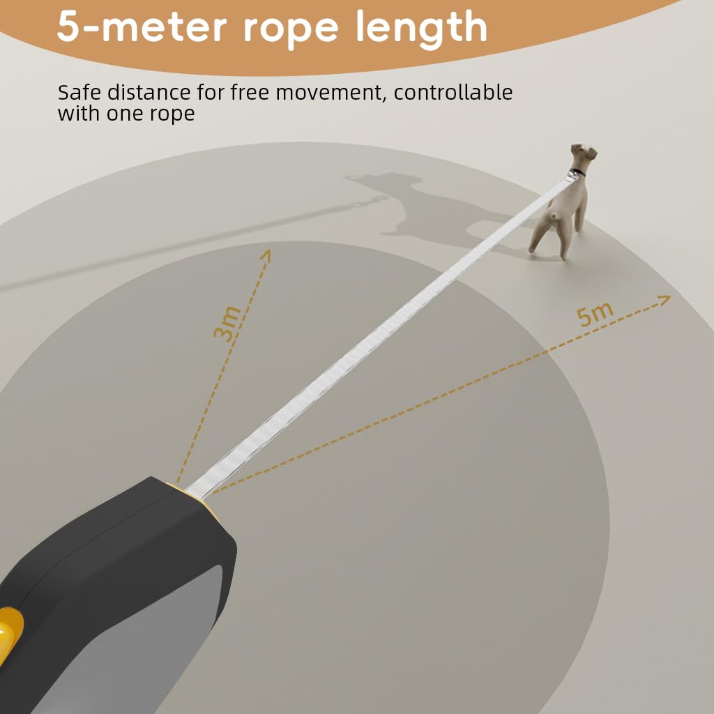 Qpets Retractable Dog Leash with 16.4 ft Tape and 360° Swivel Clasp | Comfort Silicone Handle