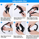 Qpets® Dogs Collar for Large Adjustable Nylon Tactical Belt with Strap Handle Training Quick Release Metal Buckle Medium Adult 43-52Cm Black 2PCS