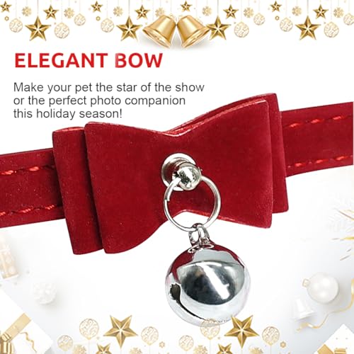 Qpets® Cat Collar Adjustable Belt Strong Breakaway Buckle with Bell Velvet Neck Strap Soft Plush Gift Total Length 36CM 14.17in 2 PCS