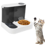 Qpets Auto Pet Feeder for Cats and Dogs with 2.2L Feed and 1.5L Water Tank featuring Built in Filtration System and Transparent Food Grade PP Cabin
