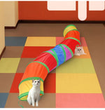 Qpets Cat Tunnel Bag for Indoor Play with Four Way Openings and 44.5×50cm Foldable Design | Polyester Toy for Kittens