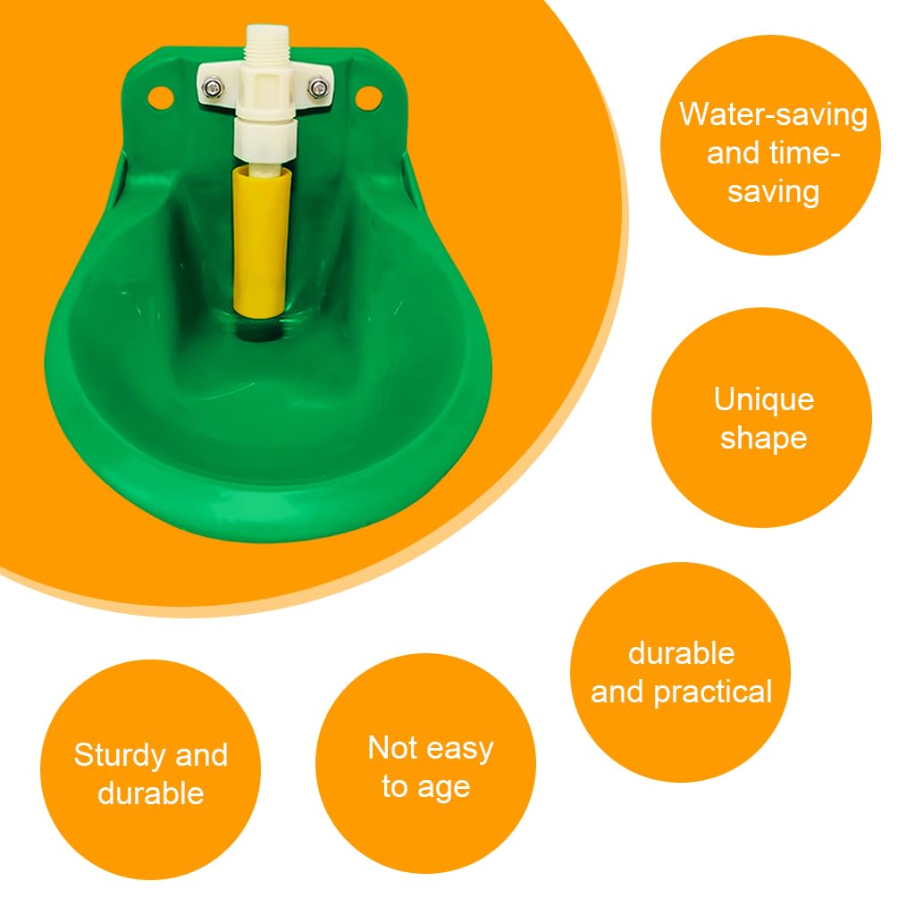 Qpets Sheep Water Bowl with Float Valve and Screw-Fixed Mount | G1/2 Fitting for Goats