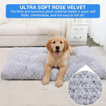 Qpets® Dog Bed for Winter Comfort, Thermal Warm Sleeping Mat for Dog House, Rose Pattern Textured Plush Soft Matress, Waterproof & Anti-Slip Bottom, Machine Washable, 2XL