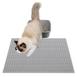 Qpets Cat Litter Mat for Cleaner Floors with Grooved Silicone Surface 24x14.96 in | Anti Slip Backing