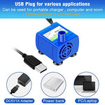 Qpets® Pet Water Fountain Pump Silent Upgraded USB Air with LED Indicator Light Automatic Power Outage After Shortage 5V Replacement 160L/h Max 2PCS