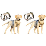 Qpets Dog Harness for Large Dogs with Dual Metal Buckles and Reflective Strips | Khaki XL 2 PCS