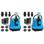 Qpets Submersible Water Pump for Aquarium Pond and Fountain featuring Adjustable Flow 85W 4.5M Lift | Low Noise Suction Cup Base 2PCS