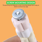 Qpets Parrot Birds Perching Stick for Cage with 7.8 in DIY Assembly & Screw Mount | Colorful Ceramic Claw Grinding Wheels