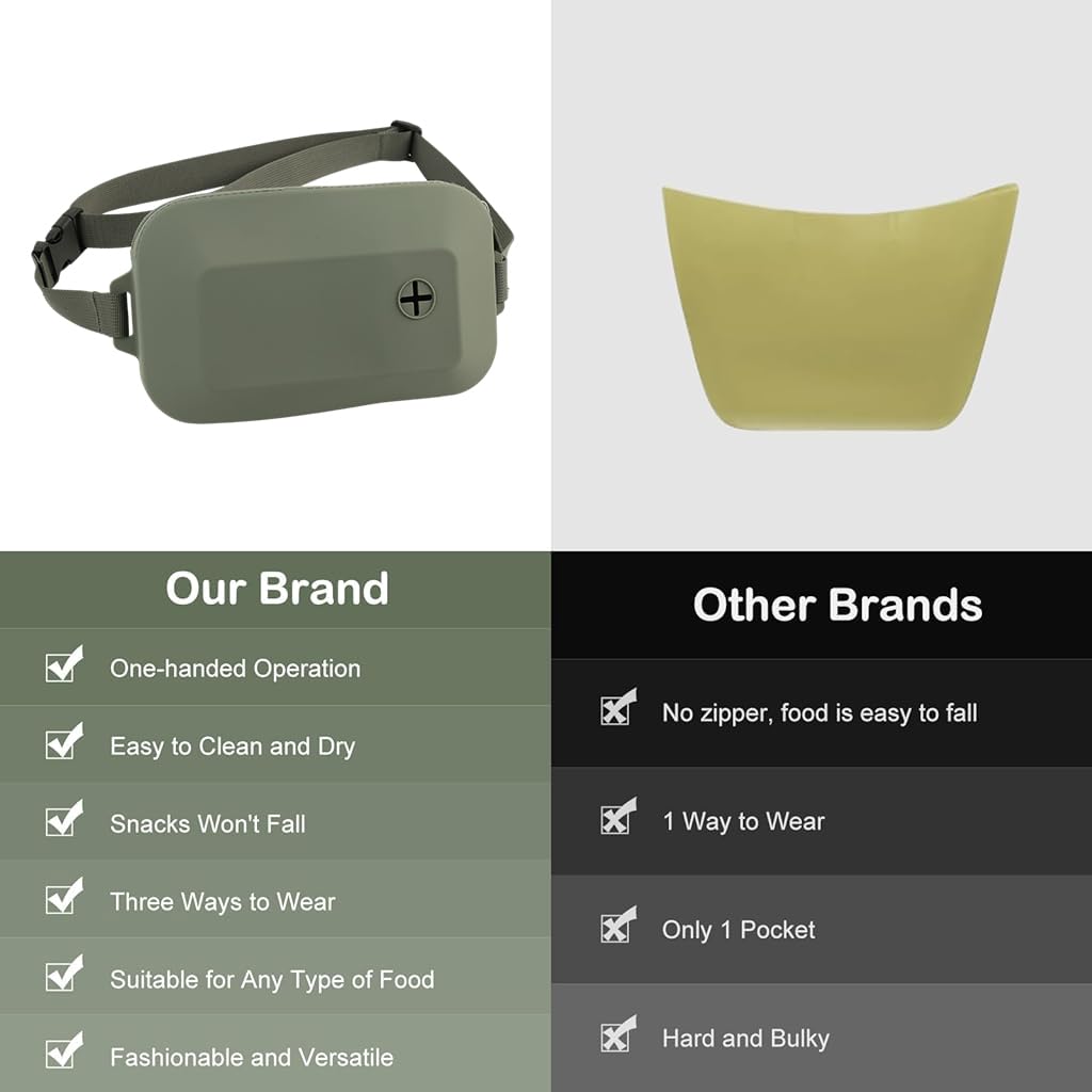 Qpets Silicone Dog Treats Pouch for Walking and Training featuring Waste Bag Holder | Food‑Grade Waterproof Waist Bag with Adjustable Belt