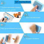 Qpets® Slicker Dog Comb Hair Brush Pet Grooming Massaging Use to Clean Loose Fur Dirt Great for Dogs Cats with Short Medium Long Hair Blue 3PCS