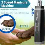 Qpets® Professional Electric Dog Nail Grinder with 2 LED Light Trimmer for Cat Low Noise Pet Clippers Cutter 3 PCS